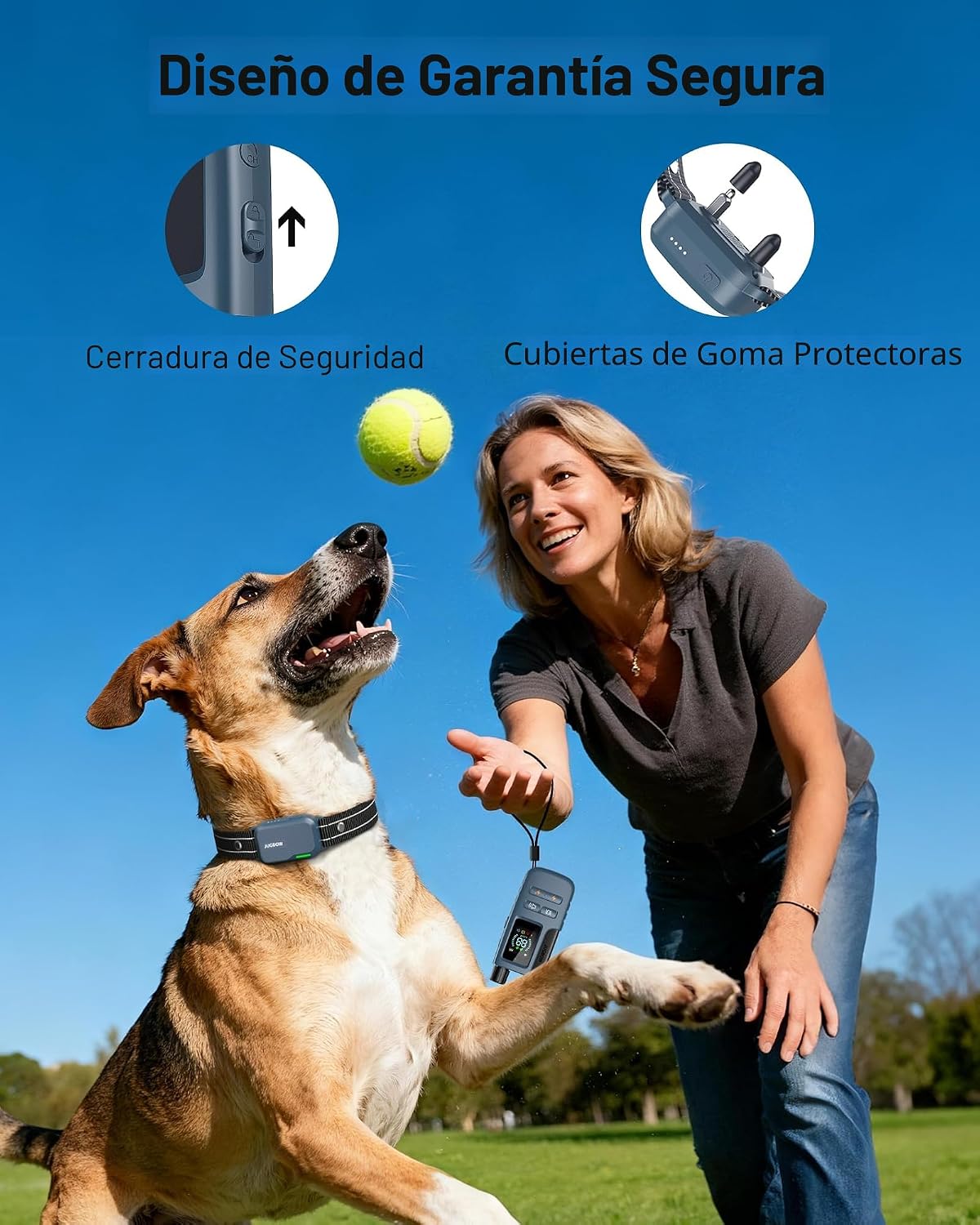 Jugbow Collar de choque para perro, collar de entrenamiento para pe...