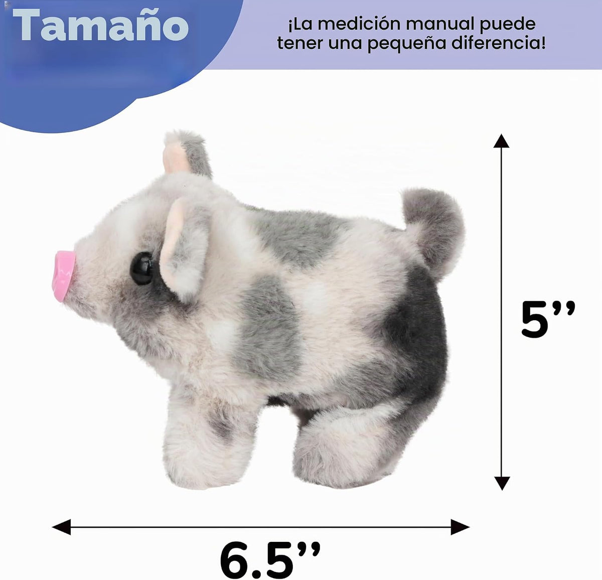 Hopearl - Juguete electrónico interactivo de peluche, cerdo con man...