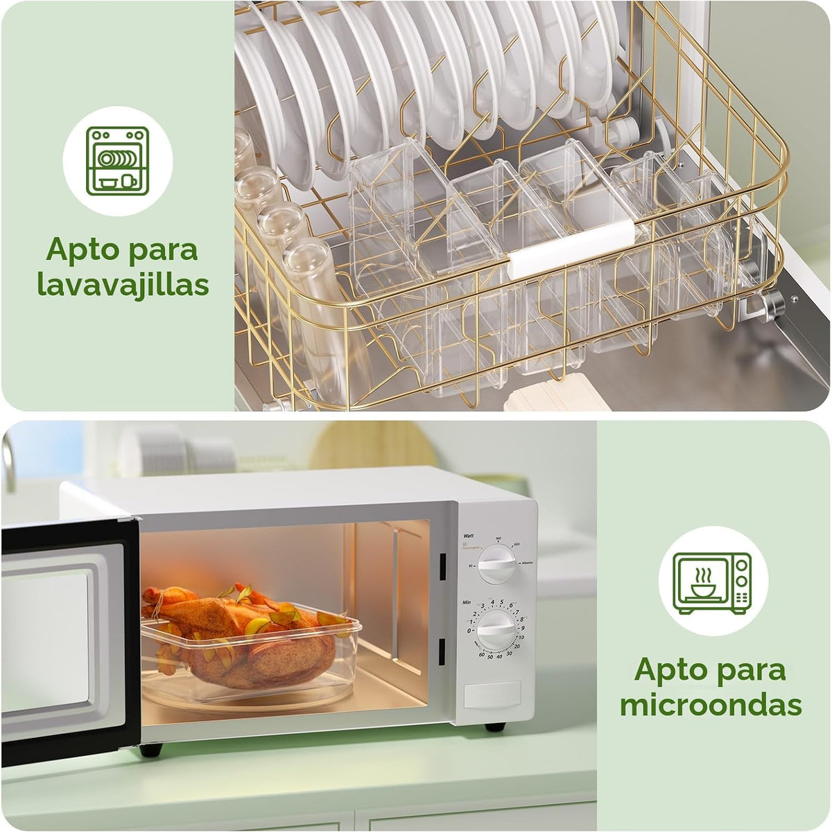 KEMETHY 54 piezas de contenedores de almacenamiento de alimentos co...