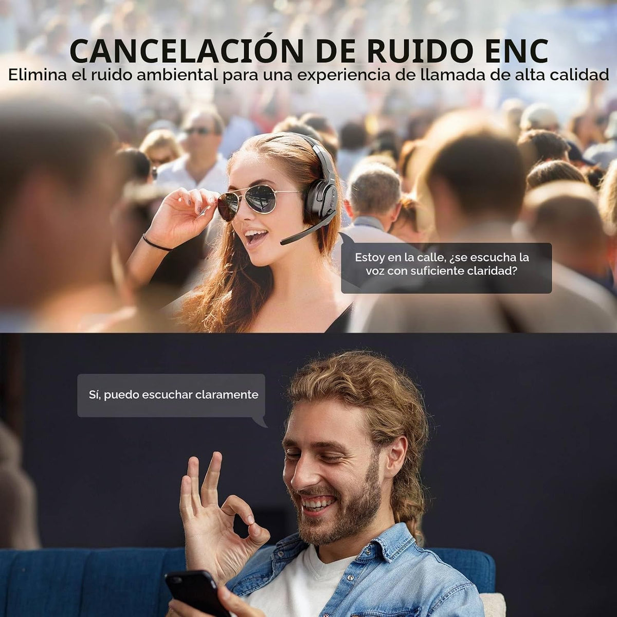 TECKNET Auriculares inalámbricos Bluetooth Trucker, micrófono con |...