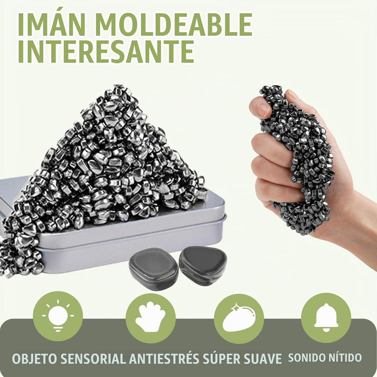 JUNYANG Bolas Magnéticas, Más de 600 Mini Masillas Magnéticas, con...