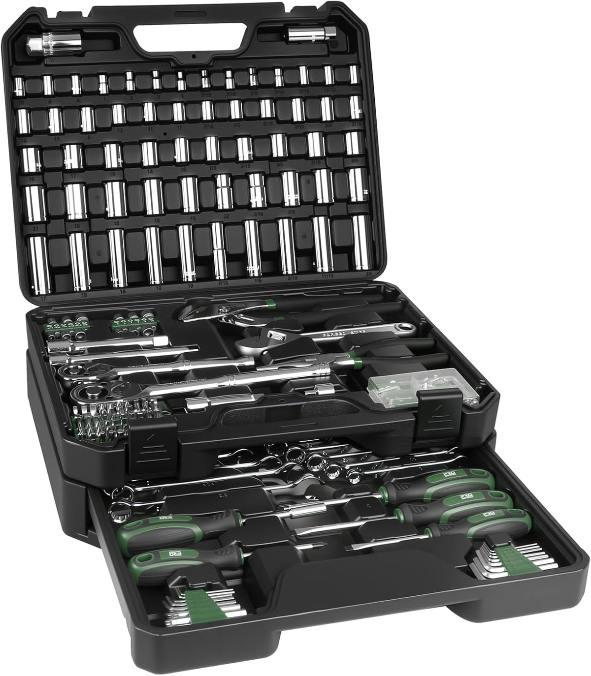 Prostormer Juego de herramientas mecánicas con caja con cajón, kit...