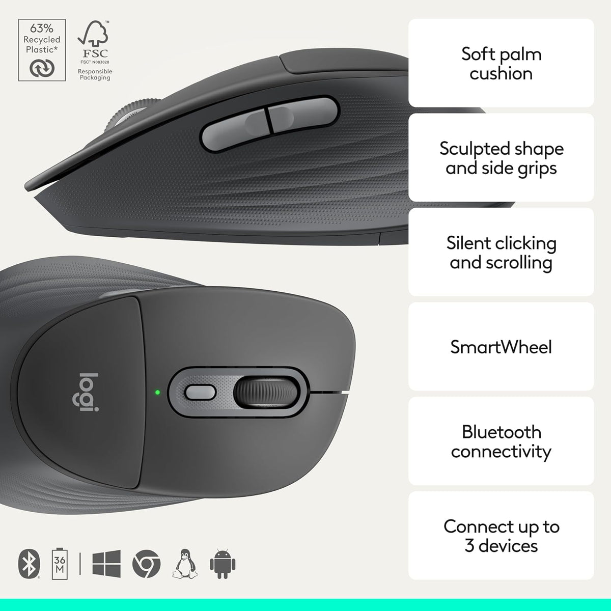 Logitech Signature Comfort Plus Combo MK880 Combo de teclado y mous...