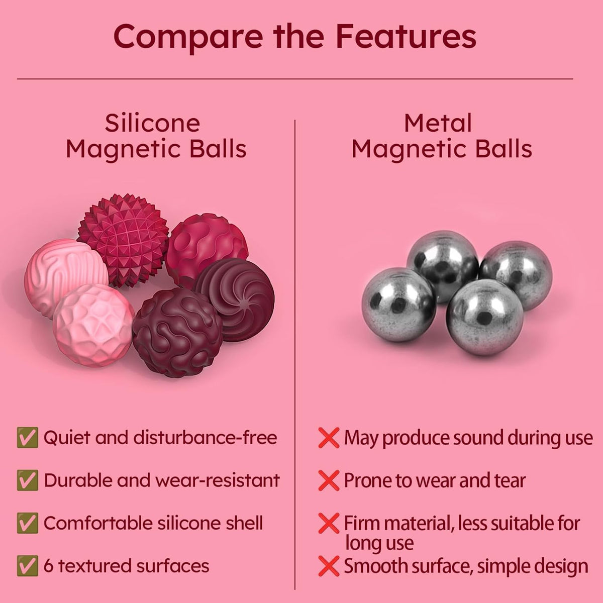 Bolas Magnéticas de Silicona, Juguetes para Personas Inquietas para...