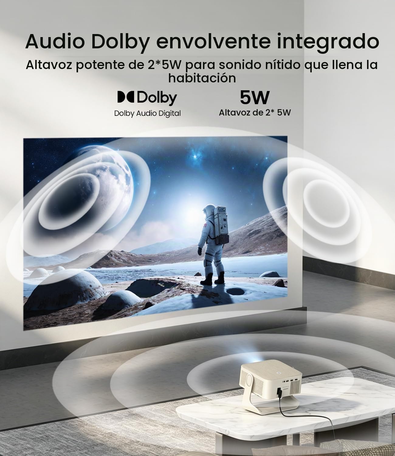 Miroir Roku - Proyector inteligente para TV con WiFi y Bluetooth, 3...