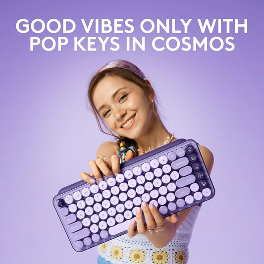 Logitech Teclado mecánico inalámbrico POP Keys con teclas Emoji - C...