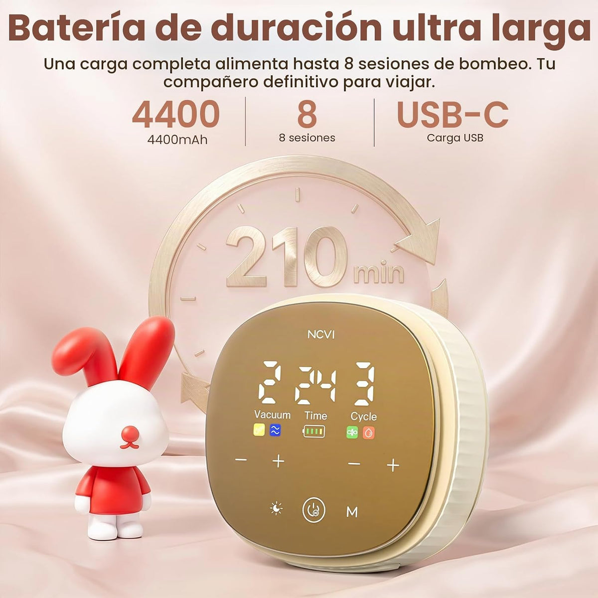NCVI Extractor de leche eléctrico 8132, de grado hospitalario -300m...