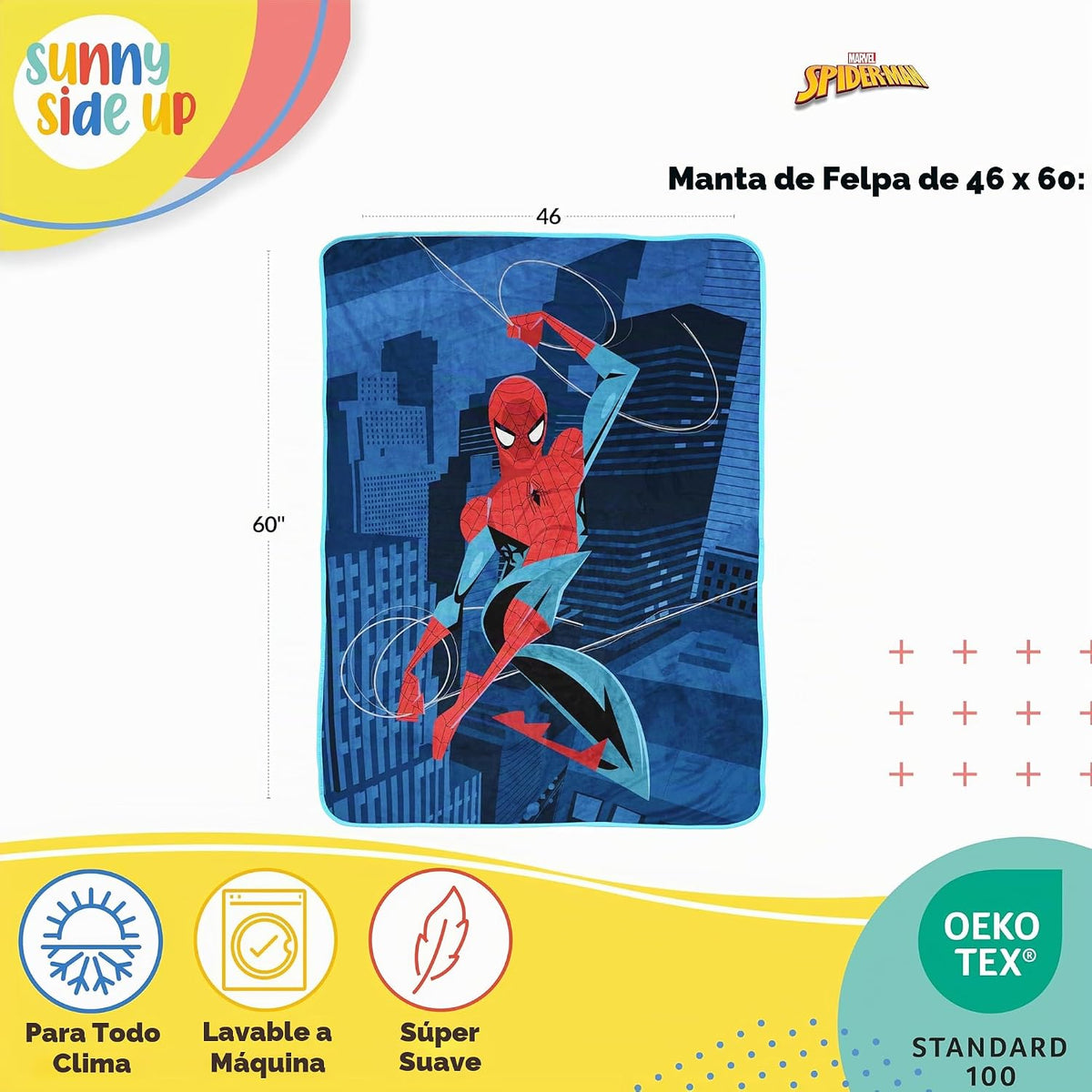 Manta de felpa para niños Sunny Side Up \u2013 Manta suave y cómoda...