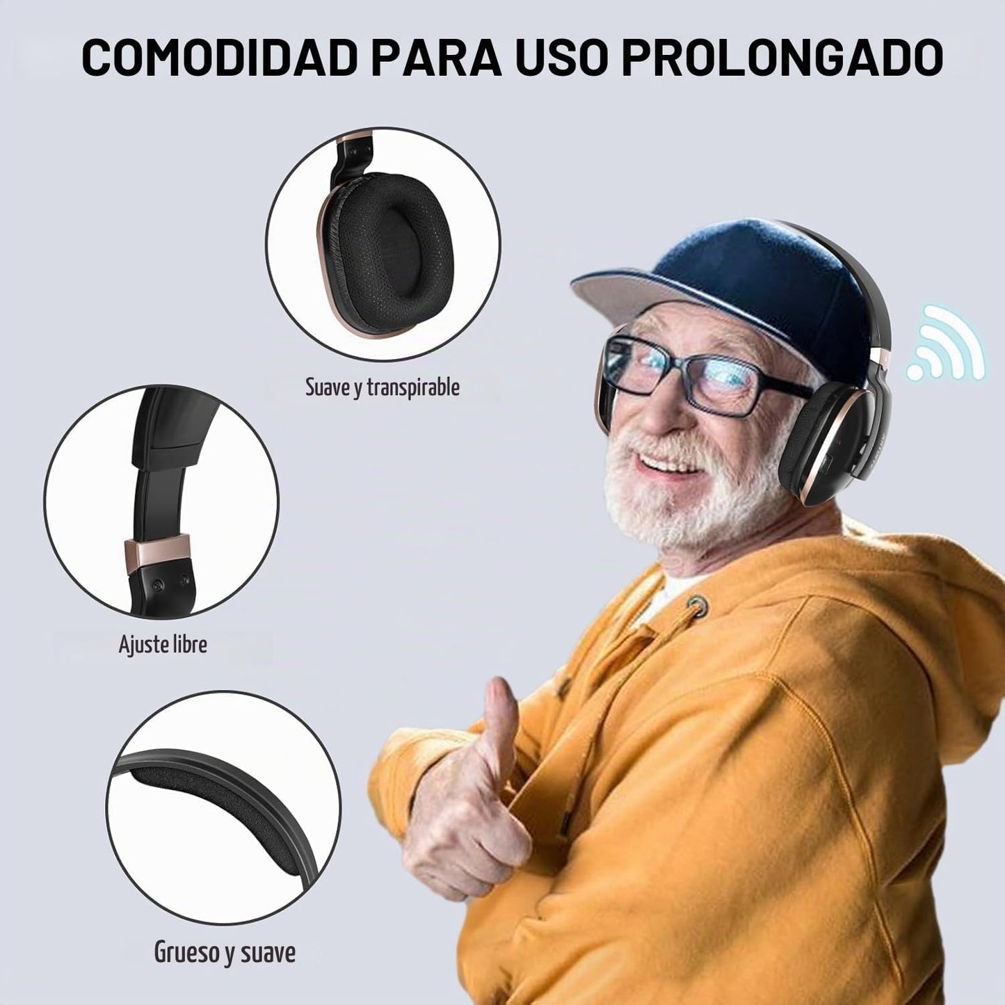 Daysnew Auriculares inalámbricos ópticos para ver televisión, auric...