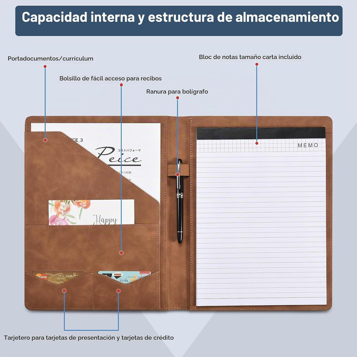 Pacific Mailer carpeta portafolios con cremallera, organizador de d...