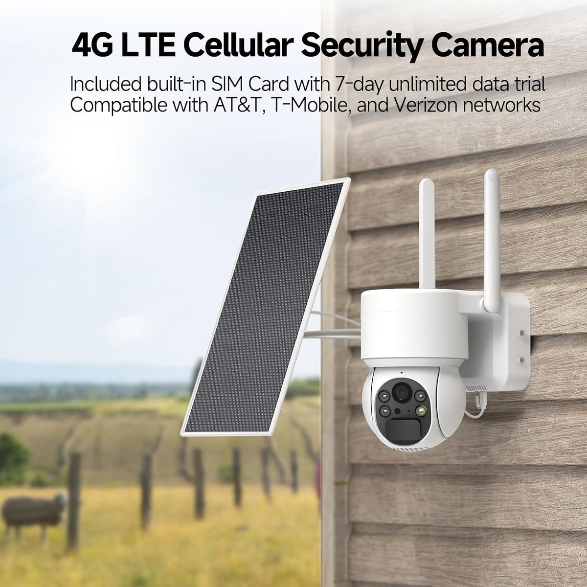 Oculview Cámara de seguridad solar 2K inalámbrica para exteriores,...