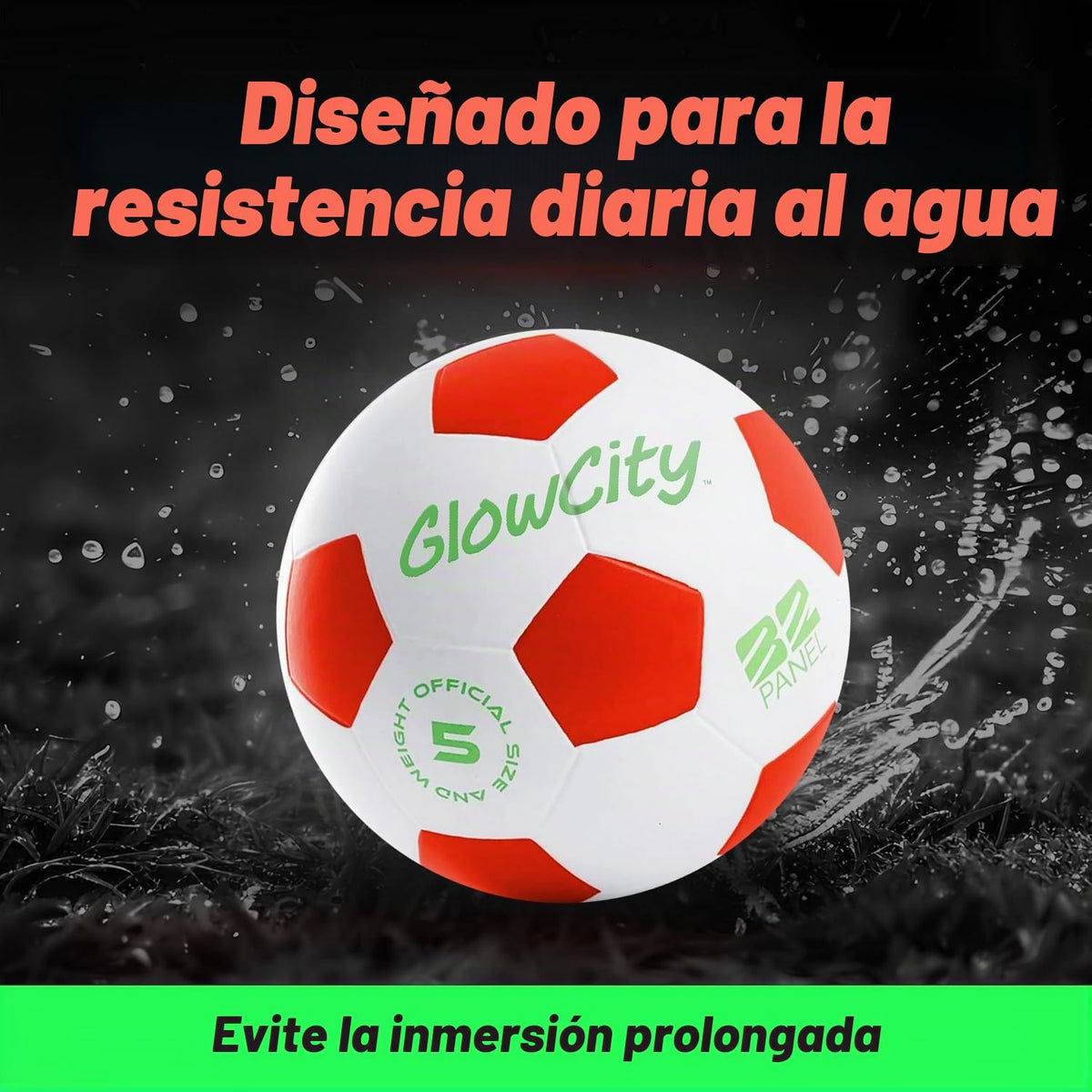 GlowCity Balón de fútbol que brilla en la oscuridad - Tamaños 3, 4,...