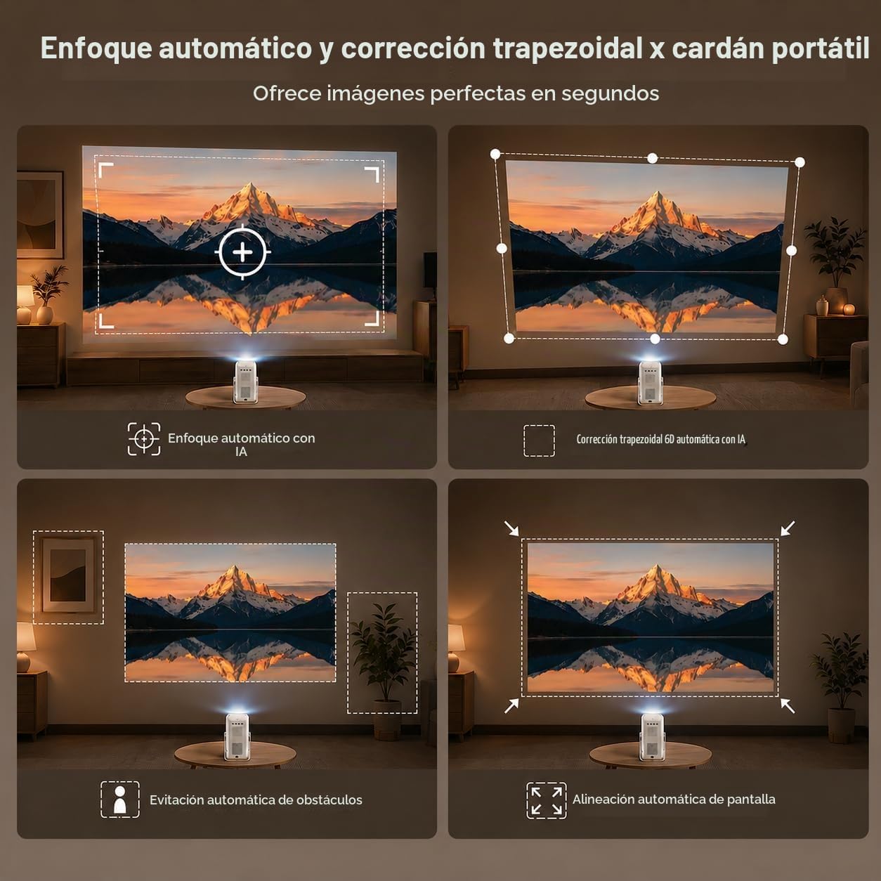 Proyector 4K para Exteriores [Lanzamiento Corto\/1200ANSI\/Aplicaci...