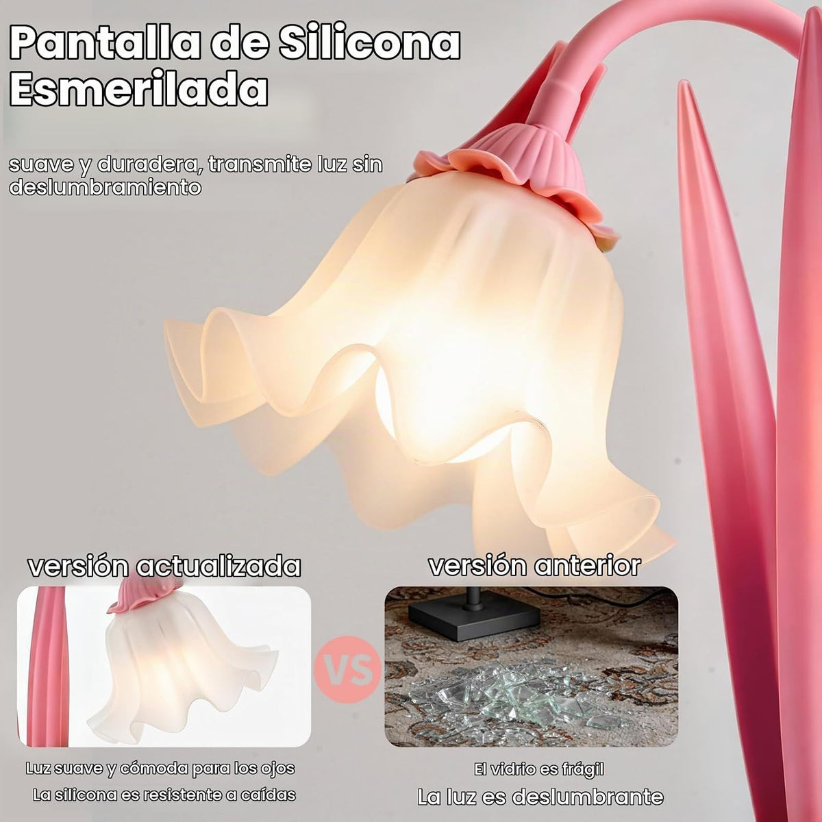 snoslme Lámpara de pie | Lámpara de pie de cuello de cisne con temp...
