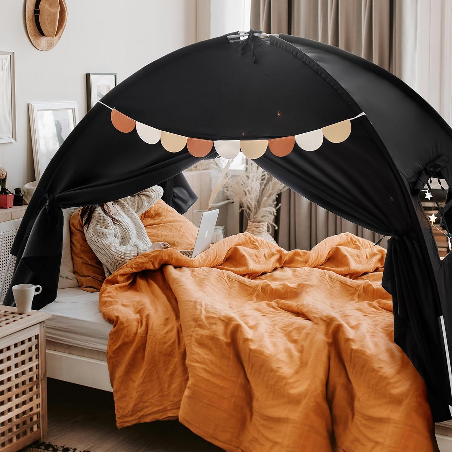 Toldo de cama de tamaño individual para niños, tienda de campaña de...