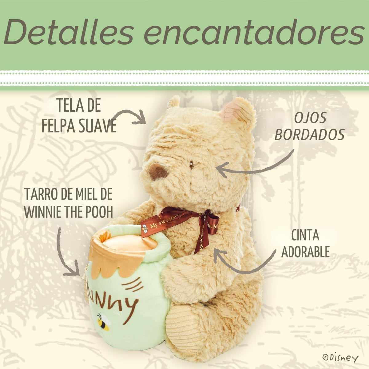 Kids Preferred - Peluche musical de Winnie the Pooh, para bebé, clá...