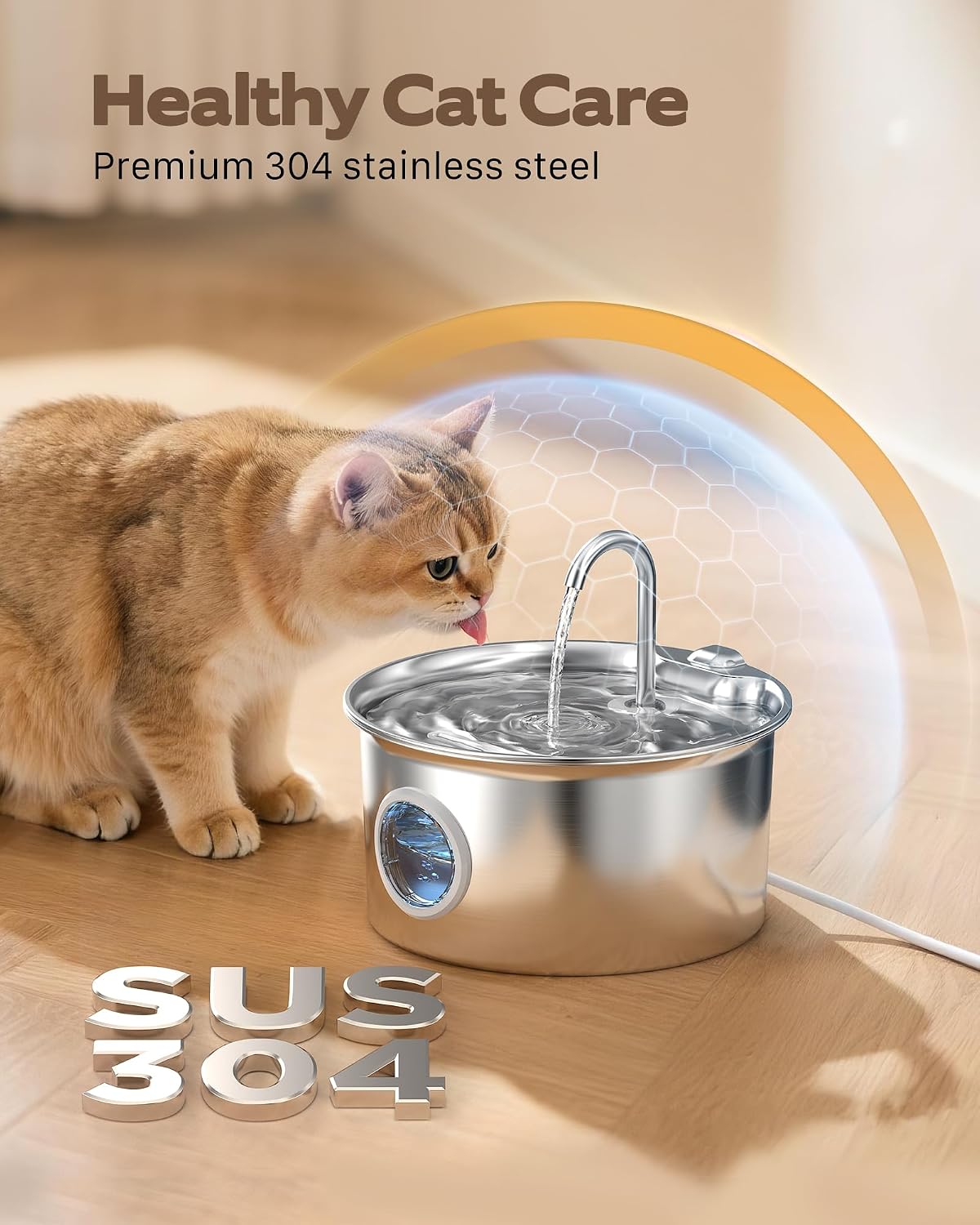 Fuente de agua para mascotas de acero inoxidable: fuentes de agua p...