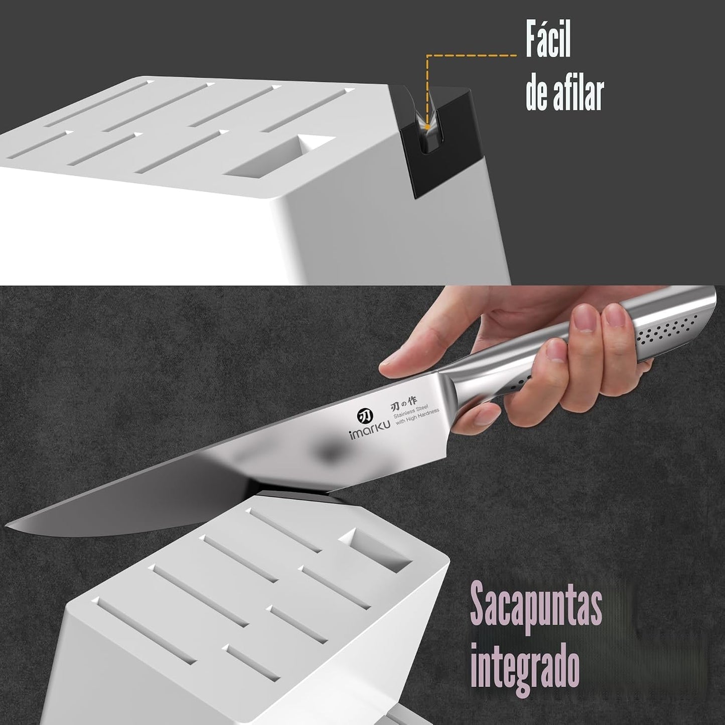 imarku® Juego de Cuchillos, Acero Inoxidable HC Japonés, Juego de C...