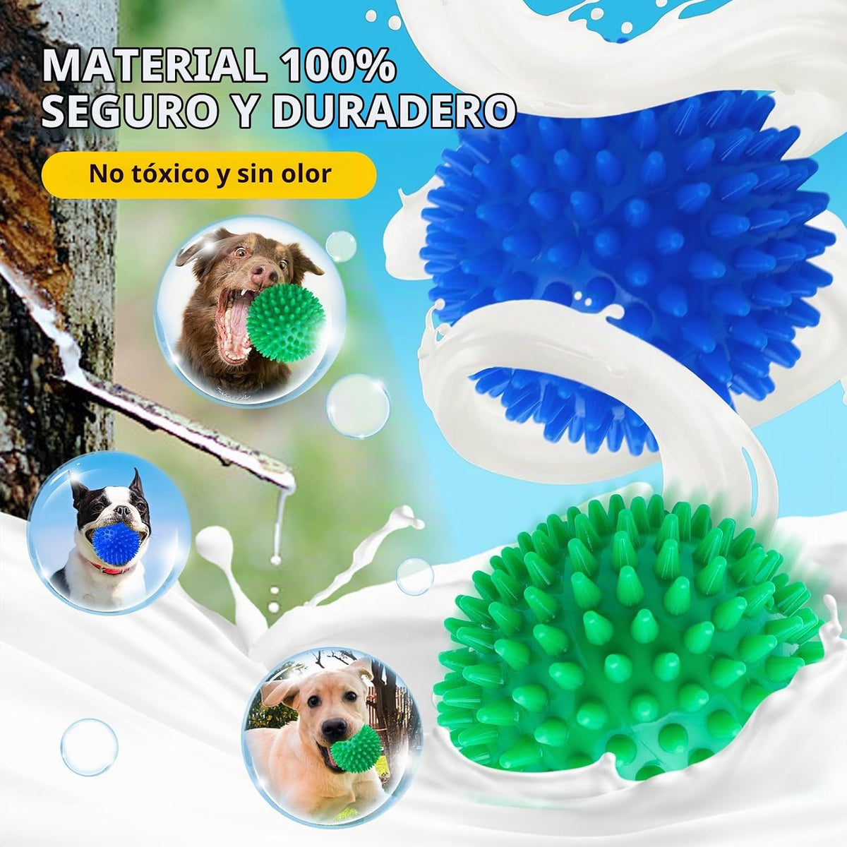 SHARLOVY - Bolas de juguete chillonas de 4.5'' para perros...