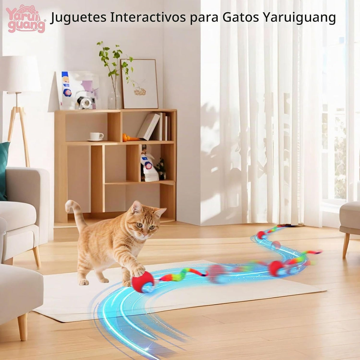 Yaruiguang Nuevo Juguete de Bola para Gatos Actualizado - Cola Rápi...