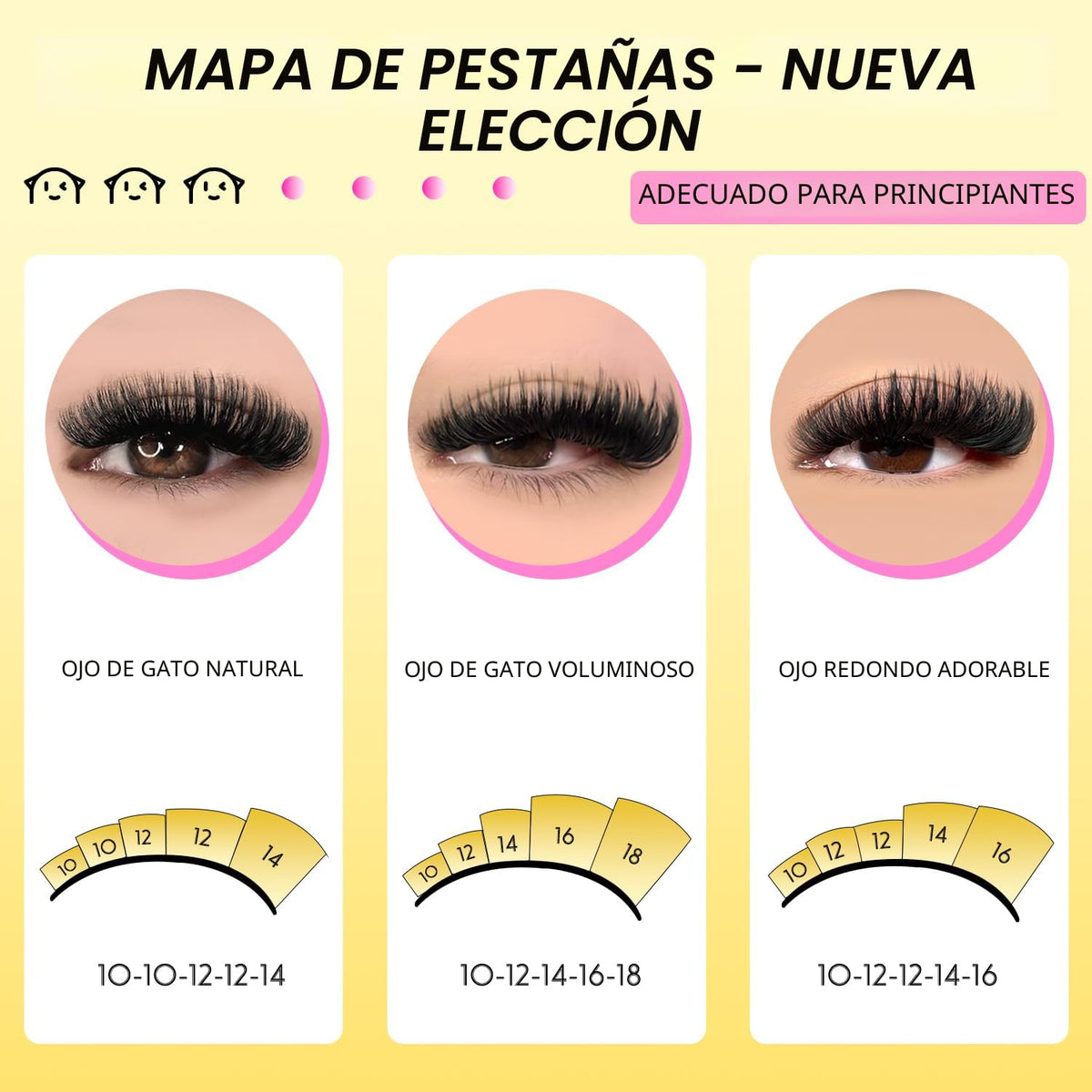 HEYWINK Kit de racimos de pestañas 60D 80D 100D Extensiones de pest...