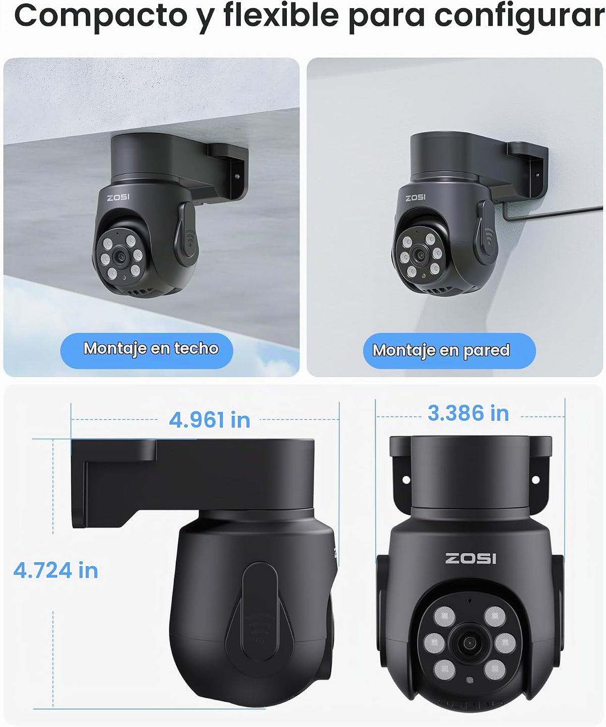 ZOSI Sistema de cámara de seguridad para el hogar 1080P al aire lib...