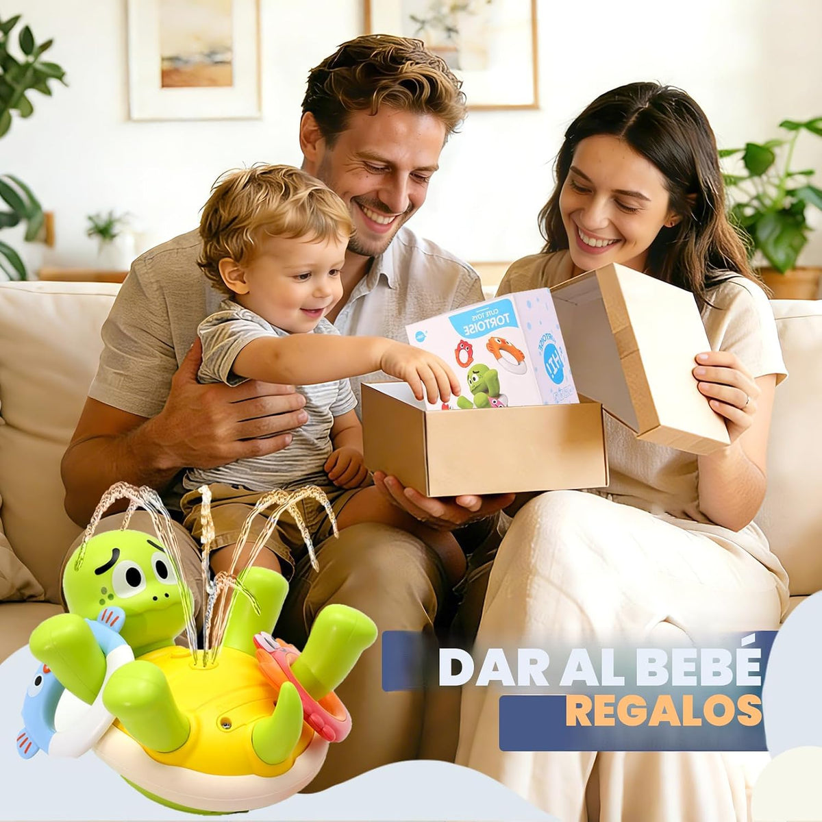 Sizobi Juguetes de Baño para Bebés, Juguete de Baño de Tortuga Reca...