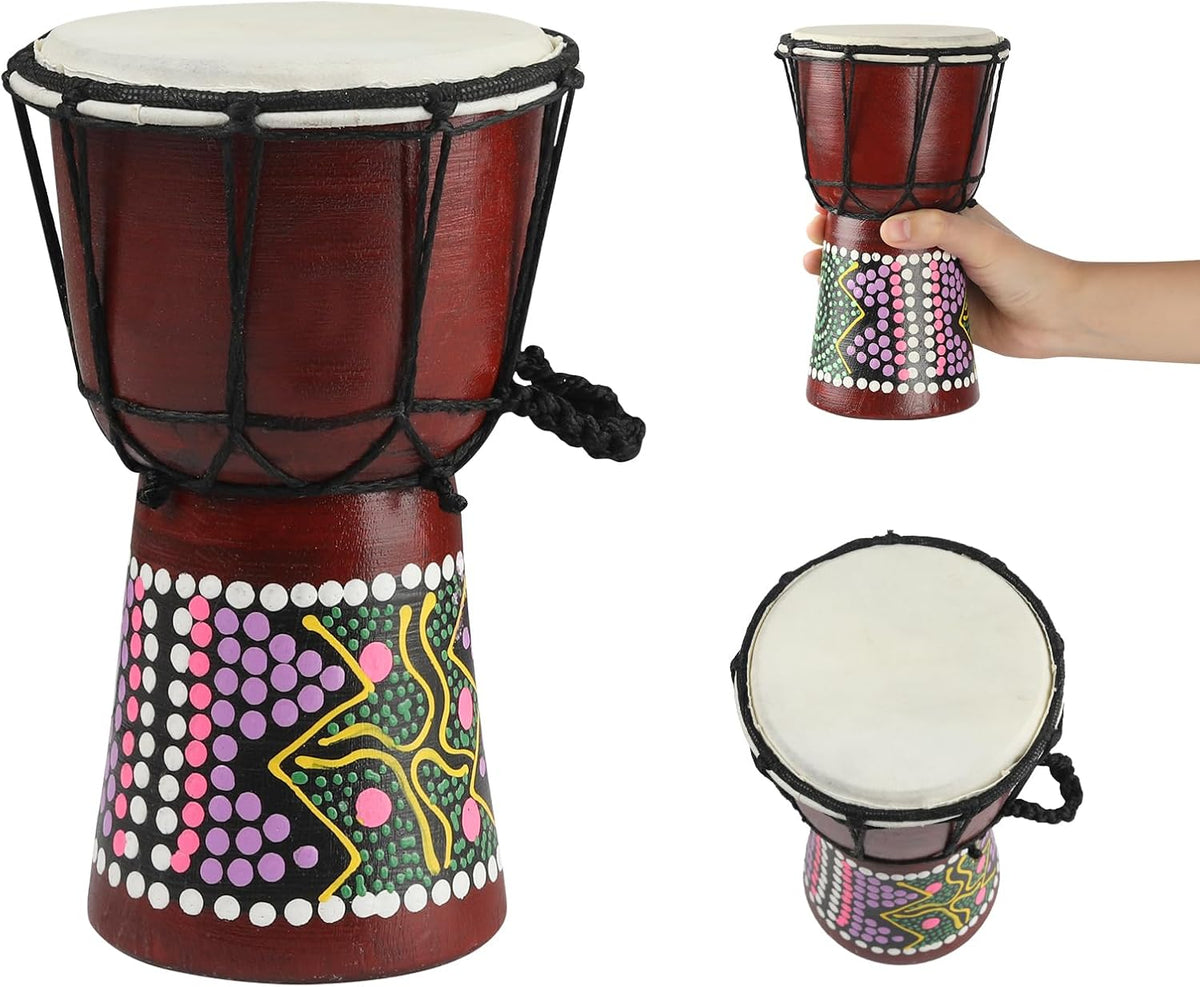 GOGHOST Mini tambor de madera Djembe tambores africanos 4.5 '&#...