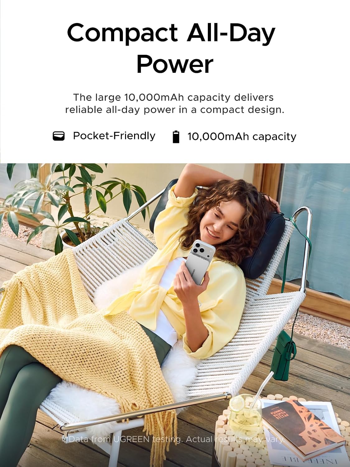 UGREEN Magflow Air Qi2 - Banco de energía magnético de 10000 mAh, c...