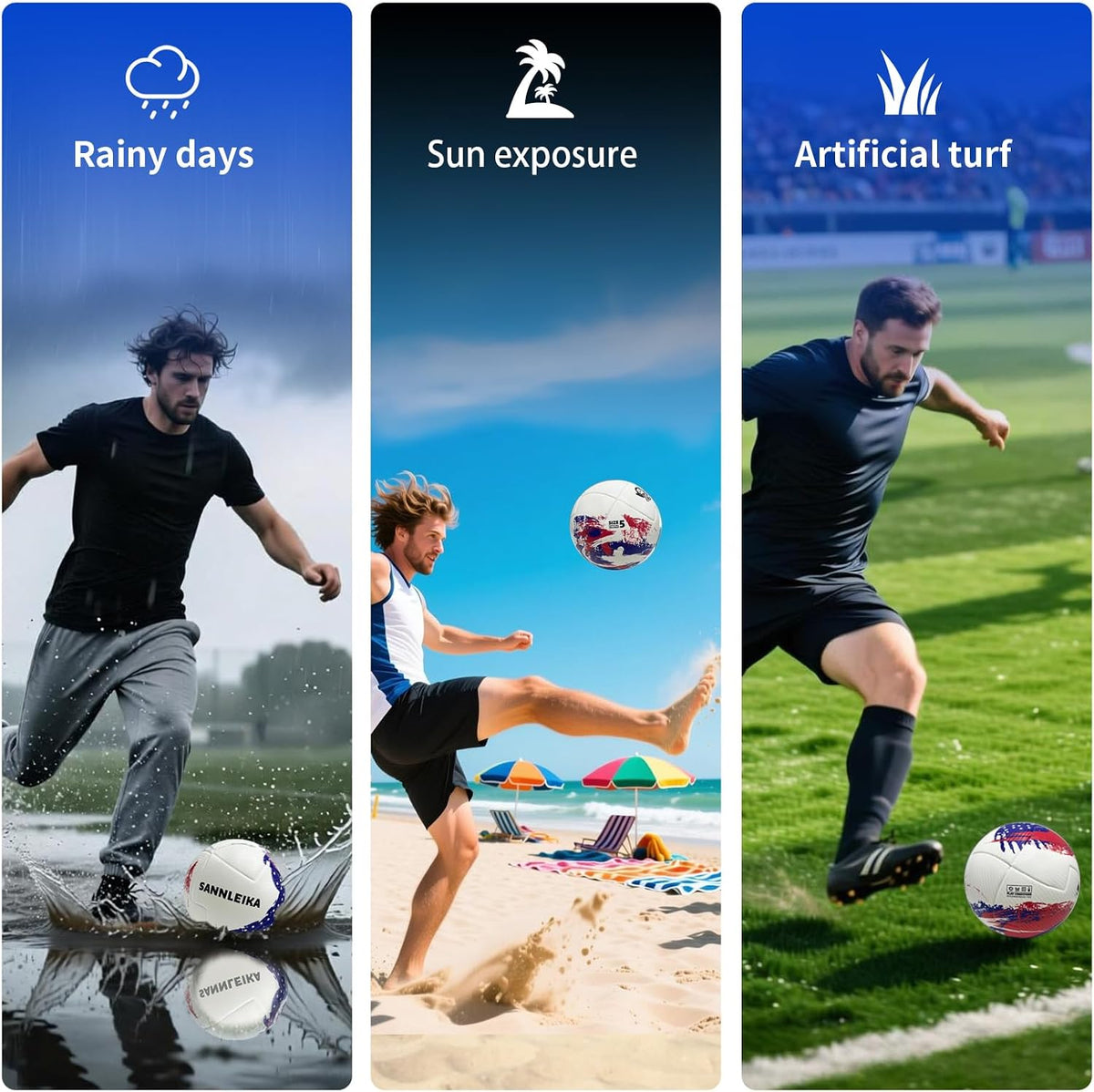 SANNLEIKA Storm Series - Pelota de fútbol profesional para principi...
