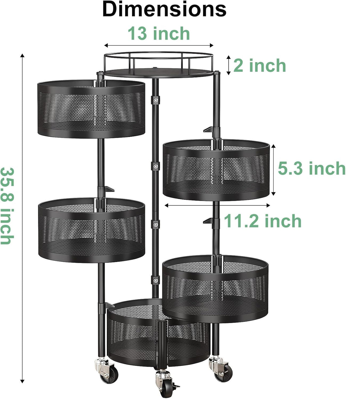 SAYZH Cesta de frutas y verduras para cocina, estante de almacenami...