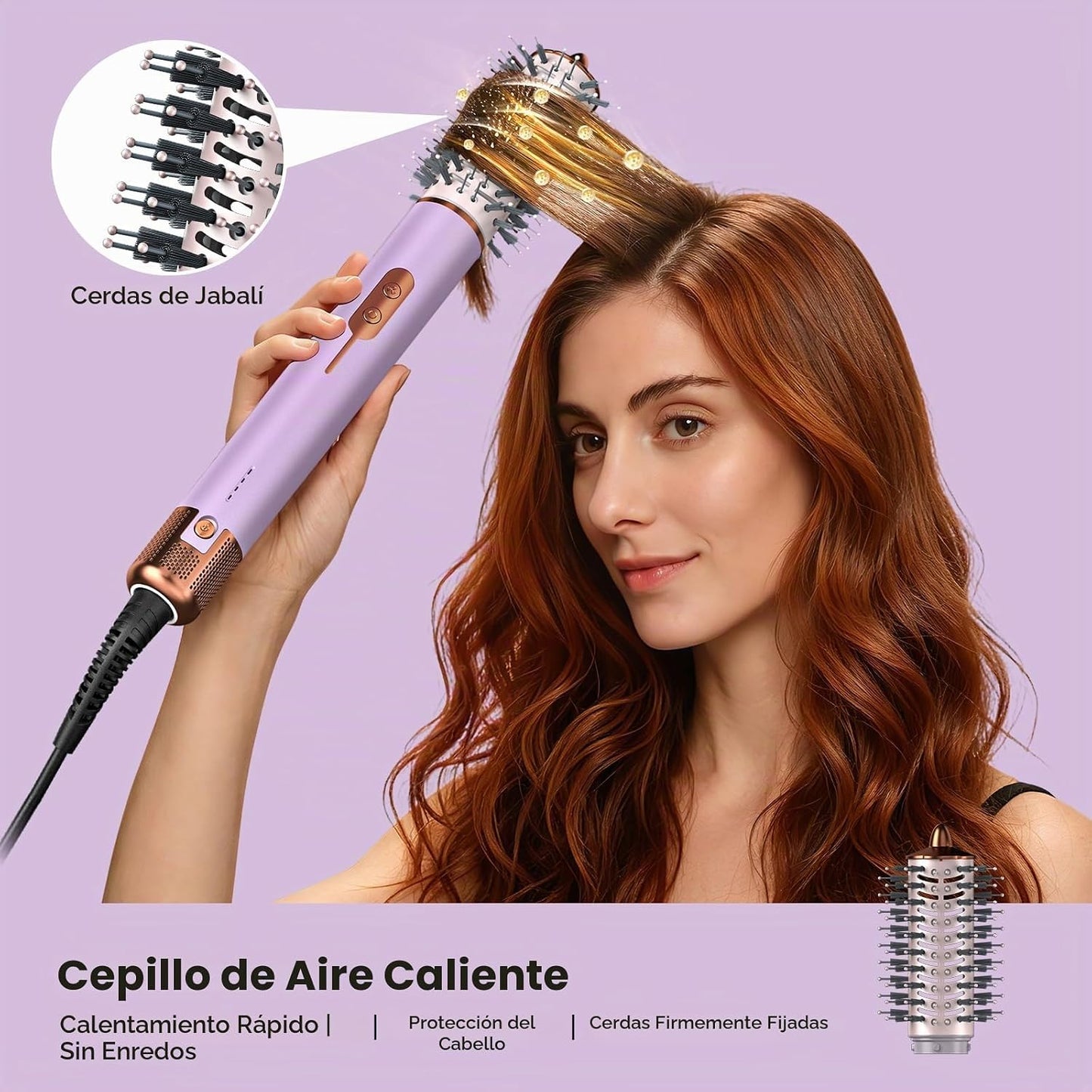 Secador de pelo de iones negativos 7 en 1, juego de estilizadores d...