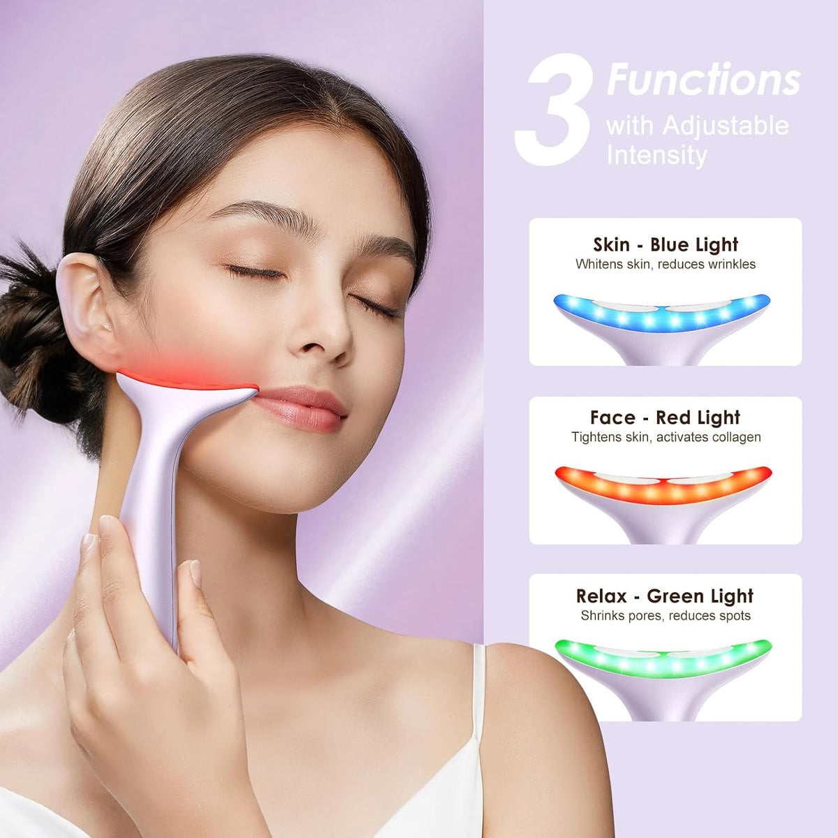 RNAIX Masajeador facial térmico para cuello con vibración, terapia...