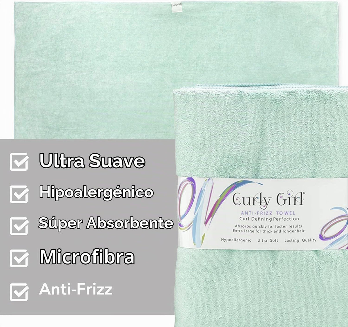 Toalla Curly Girl para mujeres con rizos, antiencrespamiento, absor...