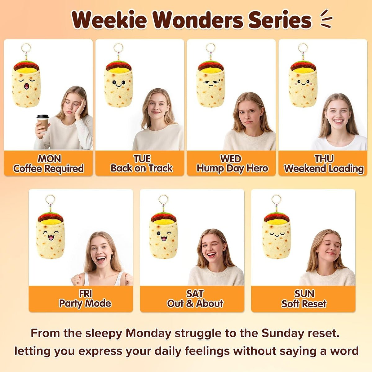 Ausener Weekie Wonders - Soporte emocional de burritos, tortillas d...