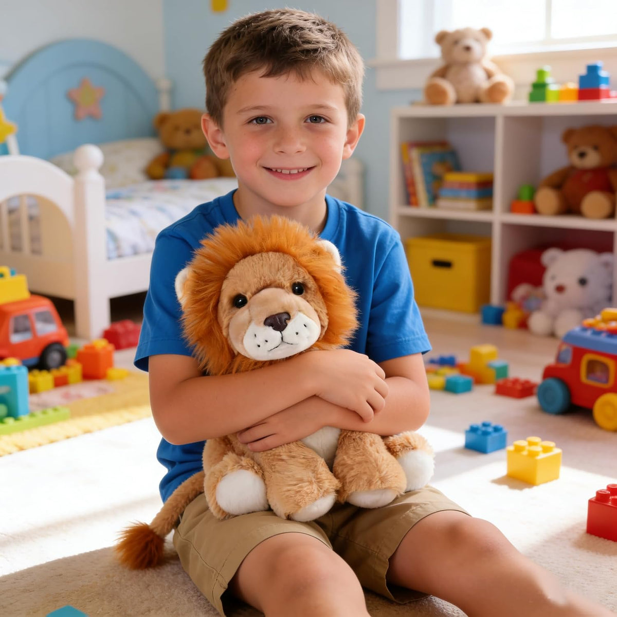 YUKOUQIAN Peluche de león de 8 pulgadas para niñas y niños, Navidad...