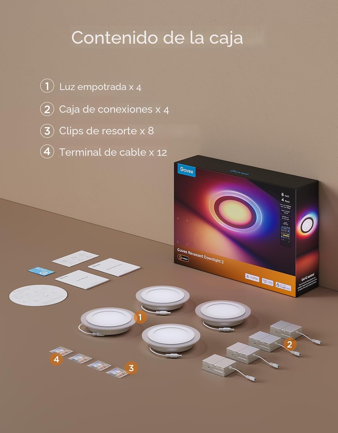 Govee Iluminación empotrable inteligente de 6 pulgadas, luz LED emp...