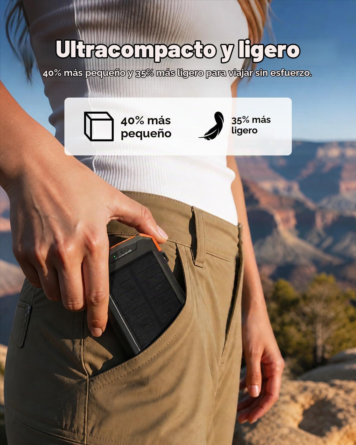 Blavor - Paquete de batería externa solar, cargador inalámbrico Qi...
