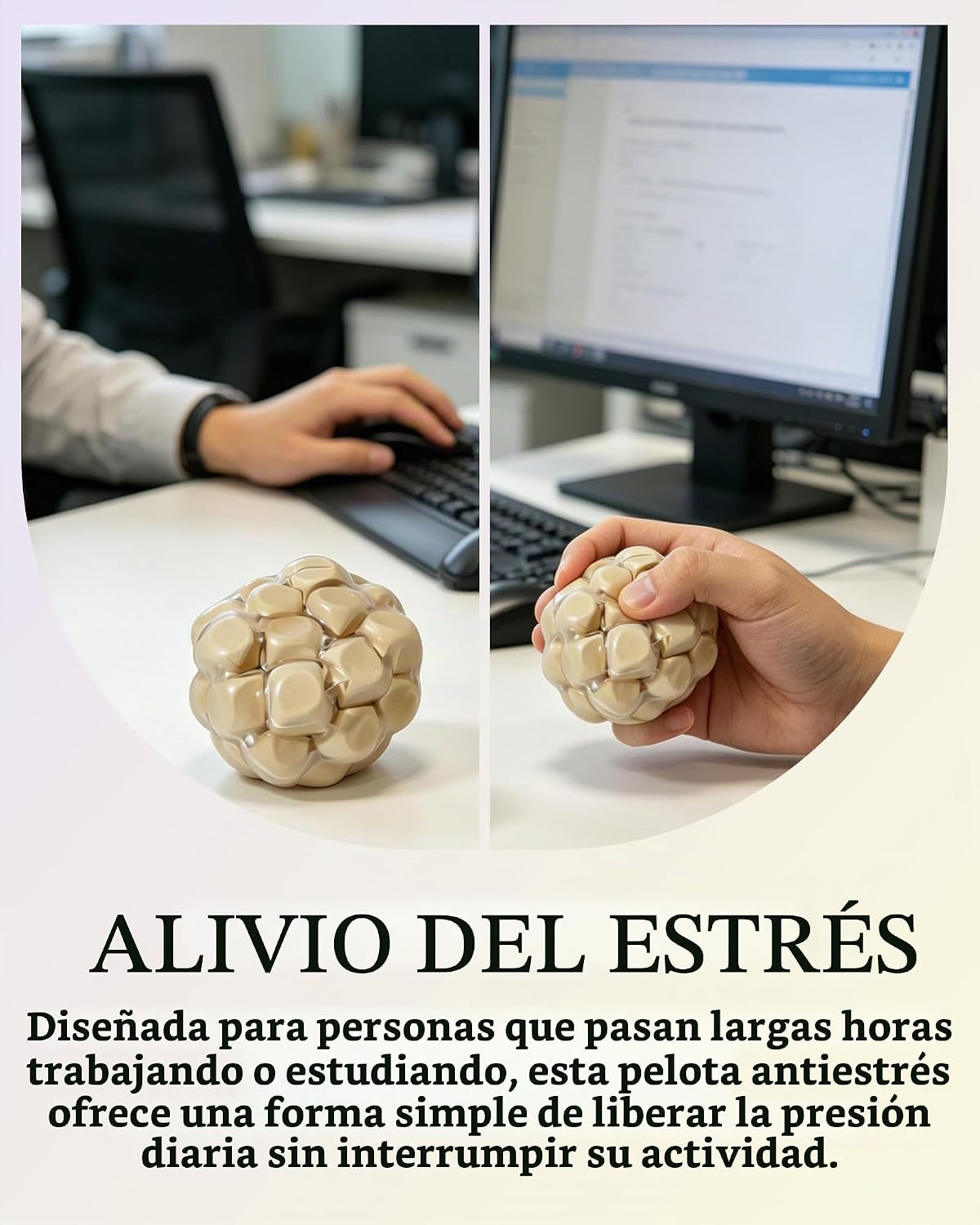 2 bolas crujientes para el estrés con núcleo de madera, juguetes an...