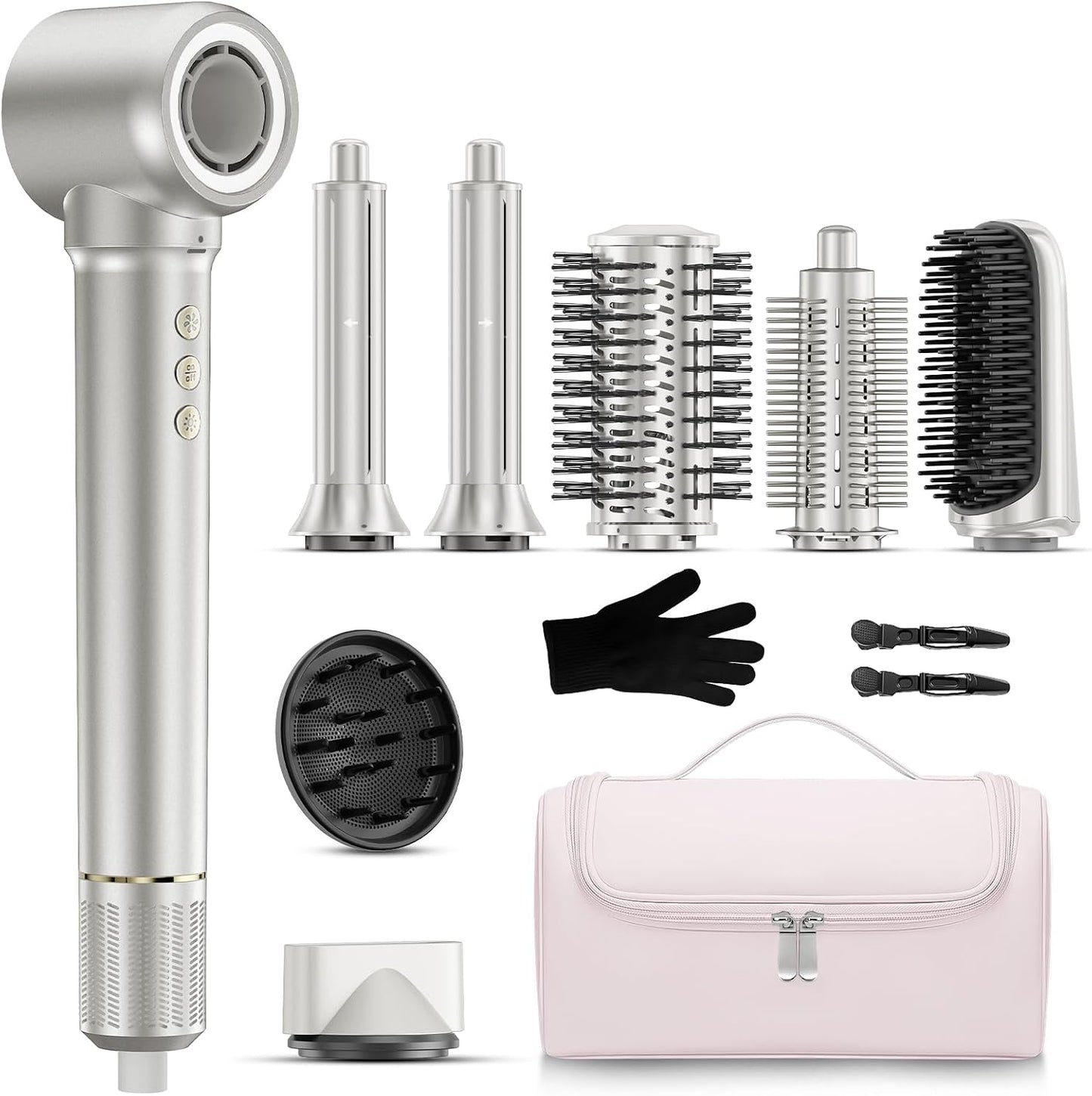 Kits de cepillos para secador de pelo 9 en 1, secador de pelo rizad...