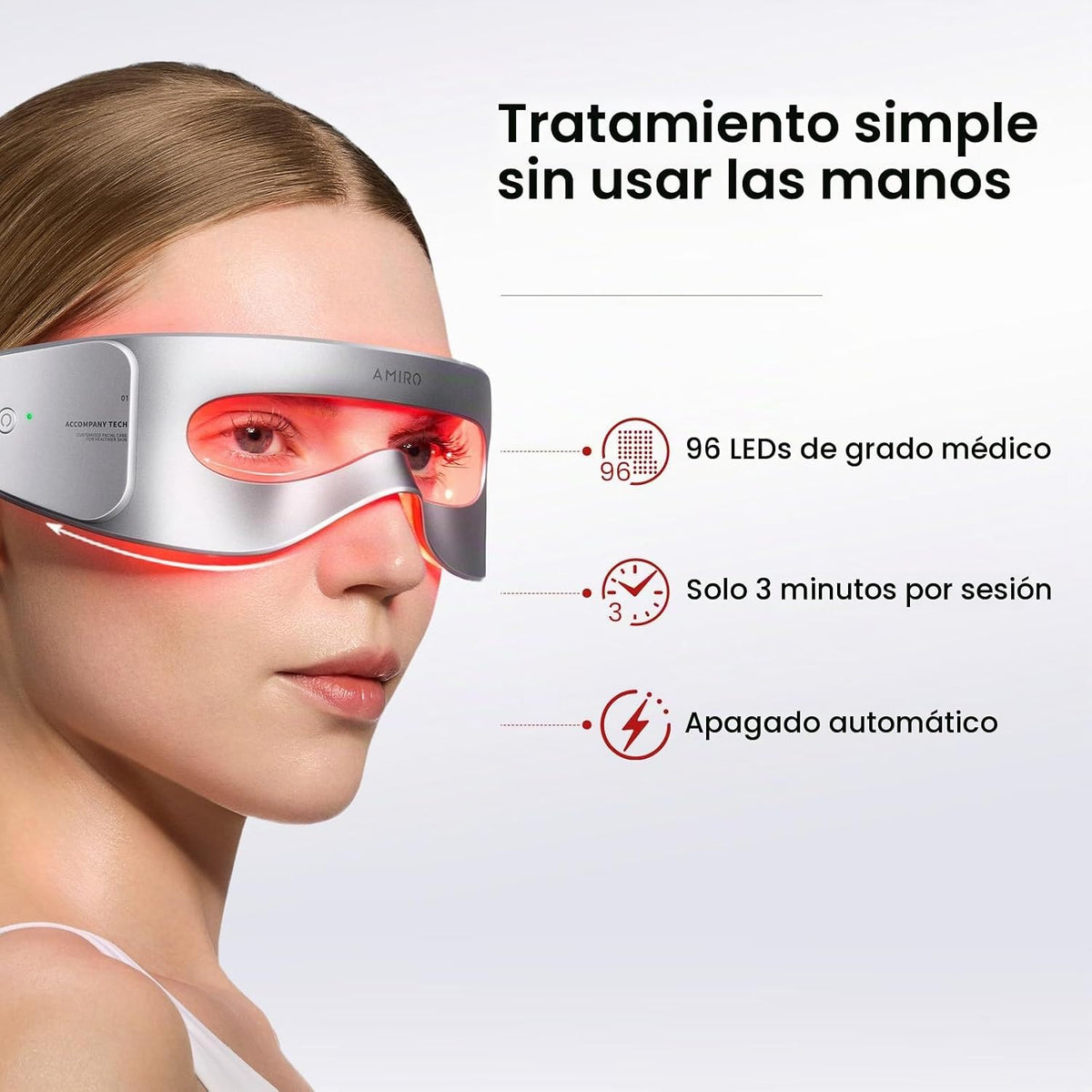 AMIRO Terapia de luz roja para los ojos, 4 longitudes de onda llevó...