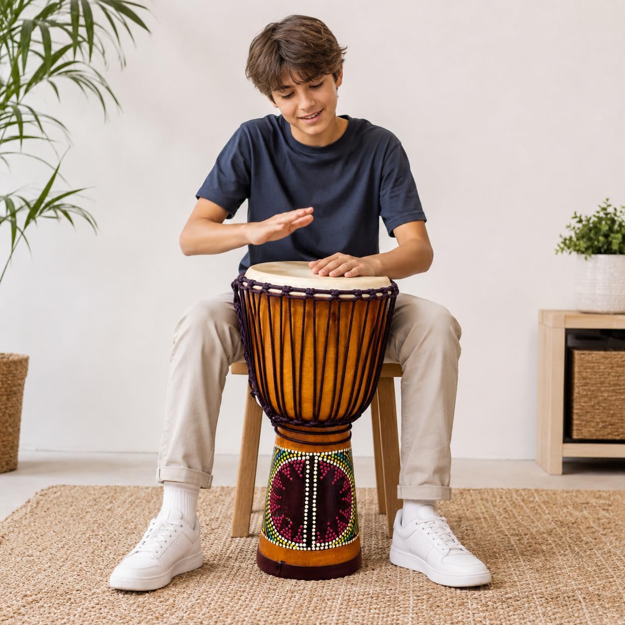 Tambor Djembe con cuerda (9 x 20 color) Regalo del día del padre Ta...