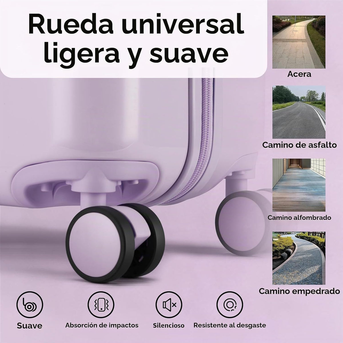 ROAMING 26 pulgadas púrpura lindo comprobado equipaje grande maleta...