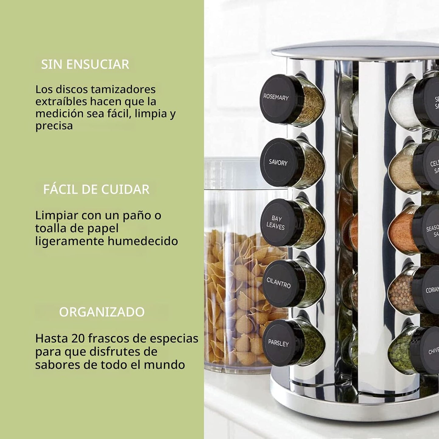 Kamenstein, especiero giratorio de 20 tarros para mostrador con esp...