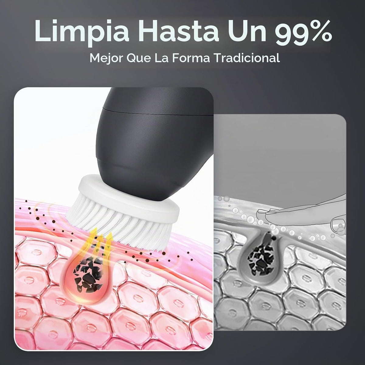 COSLUS Cepillo de Limpieza Facial: Cepillo de Limpieza Facial Ajust...