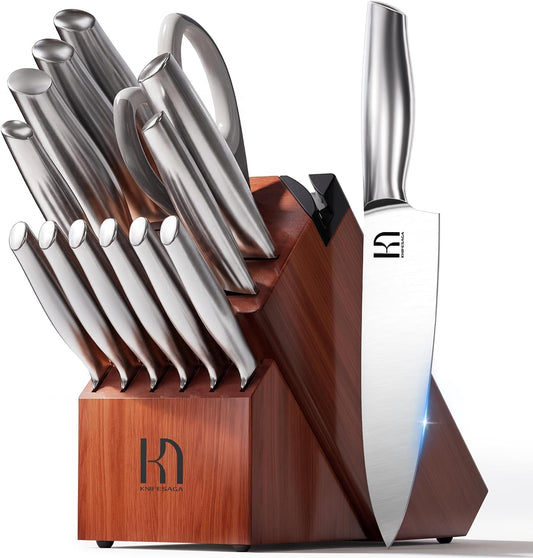 Juego de cuchillos KnifeSaga Premium, juego de 14 piezas de cuchill...
