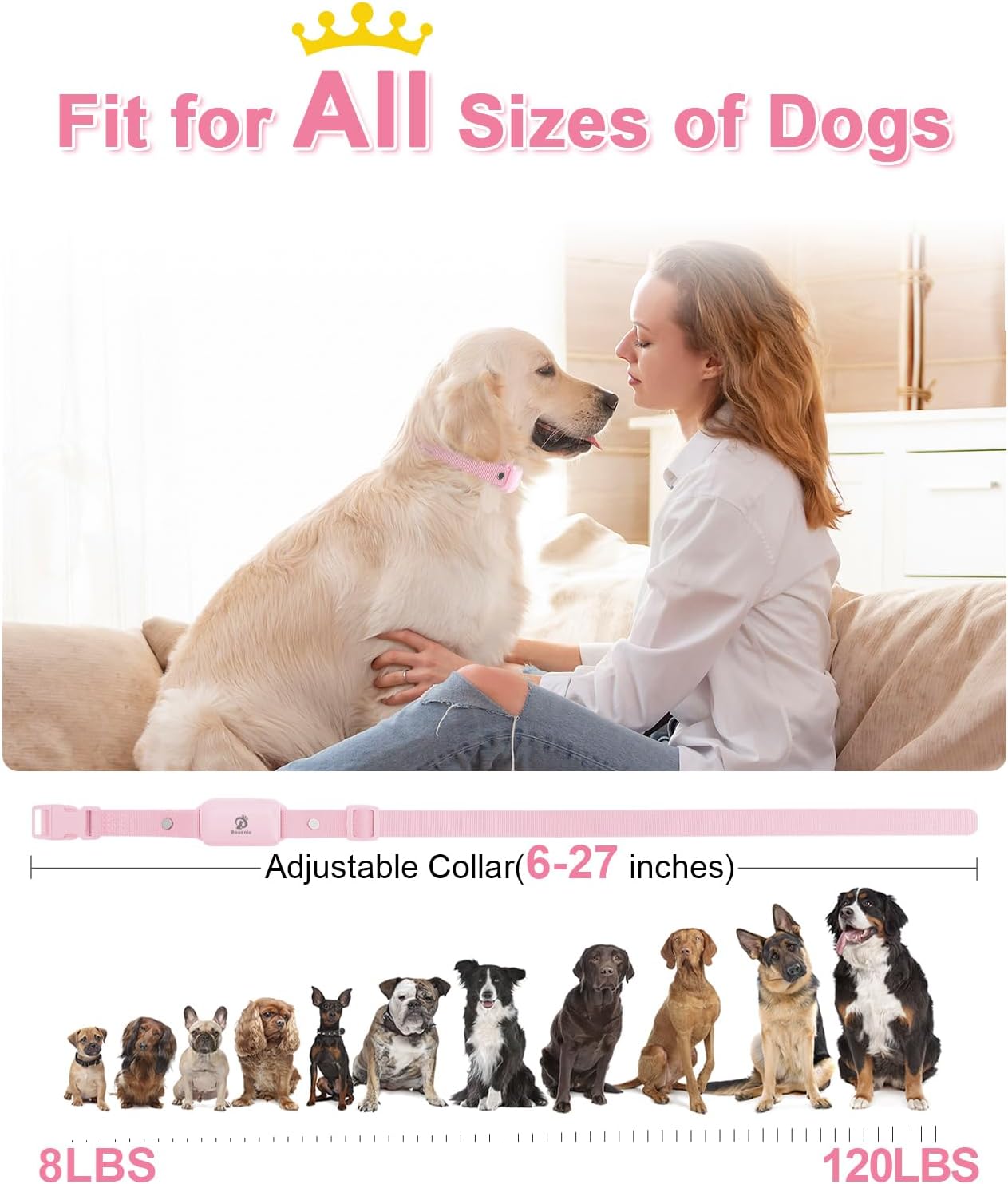 Bousnic Collar de choque para perros \u2013 Collar de entrenamiento...