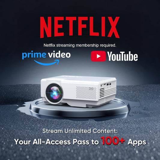 【Netflix Oficialmente】NISOO Proyector Inteligente con WiFi y Blueto...