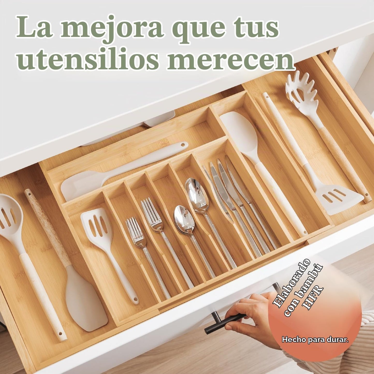KitchenEdge - Organizador de cubiertos y utensilios de alta calidad...