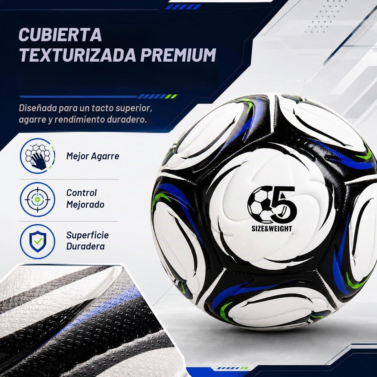 Balón de fútbol tamaño 5 tamaño 4 con bomba, balón de entrenamiento...